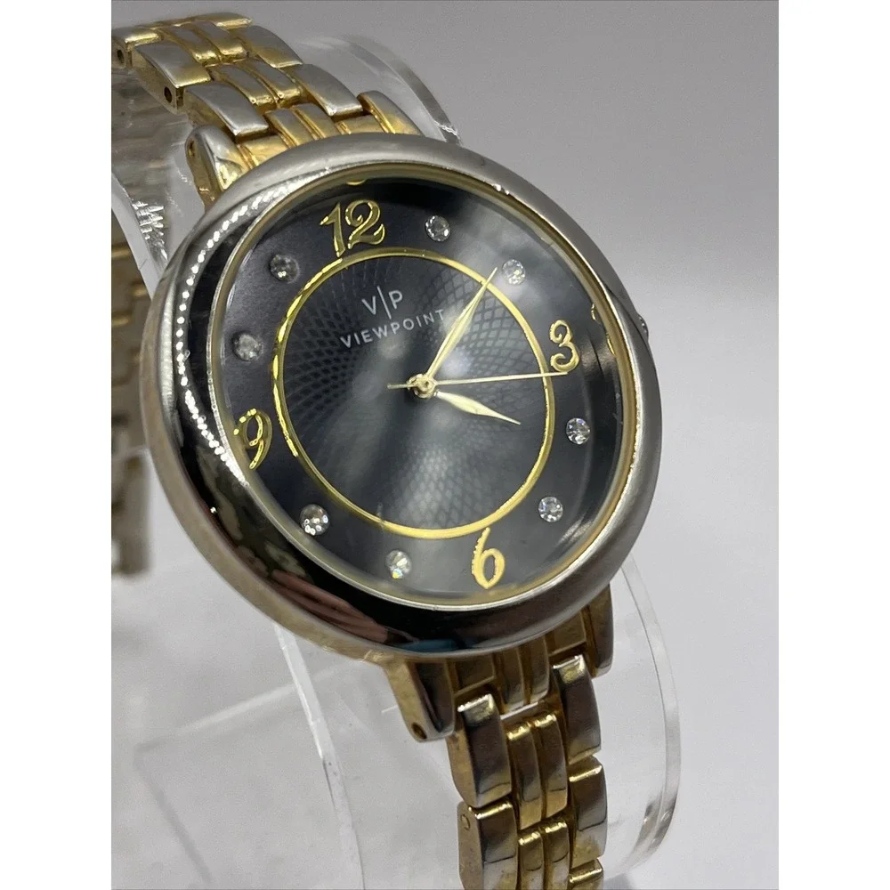 Viewpoint by Timex Women's Quartz Watch 34mm Case Black Dial-‎ New Battery
